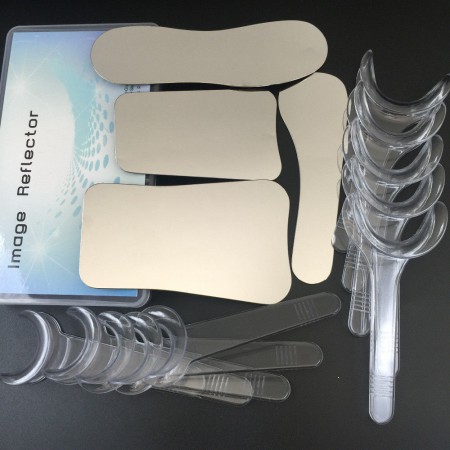 Miroir orthodontique dentaire en acier inoxydable avec réflecteur